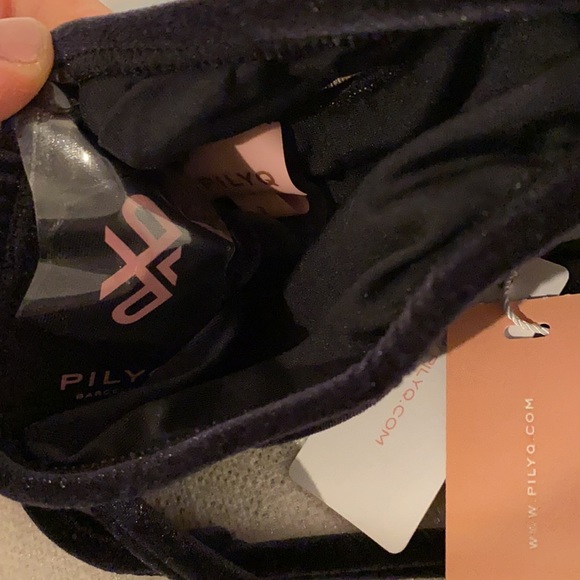 Pilyq Girls Black Velvet Sporty Bikini Set with Rainbow Stripes Toddler - Picture 6 of 8